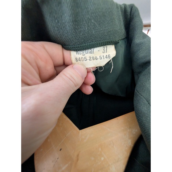 Mens Vintage US Army Class A Green Uniform Suit Coat 37 R Trousers 29x34 - Picture 3 of 14